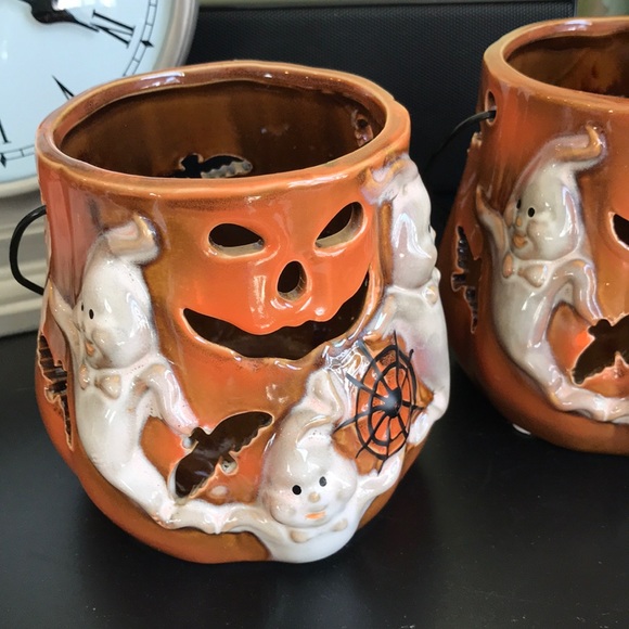 Set of 2 Lang Pumpkin Candle Holders - Picture 2 of 12
